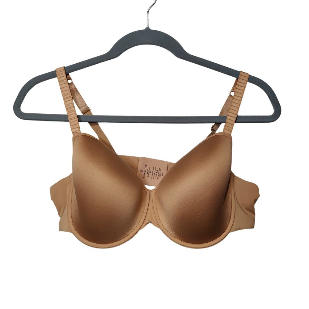 ThirdLove 44C 24/7 Classic T Shirt Underwire Bra Black Bronze Adjustable Comfort